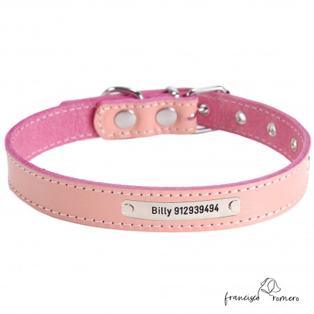 Collar de piel de vaquetilla Personalizado