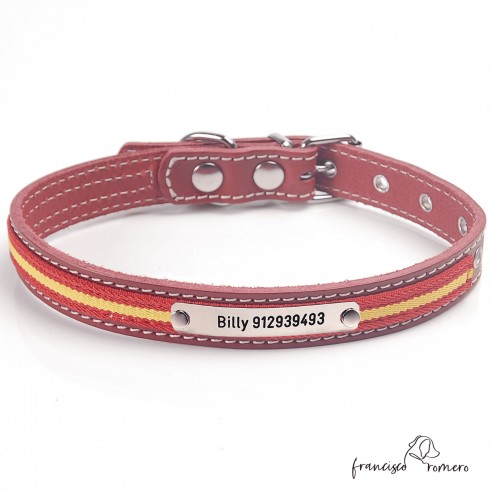 Collar de piel de vaquetilla con...